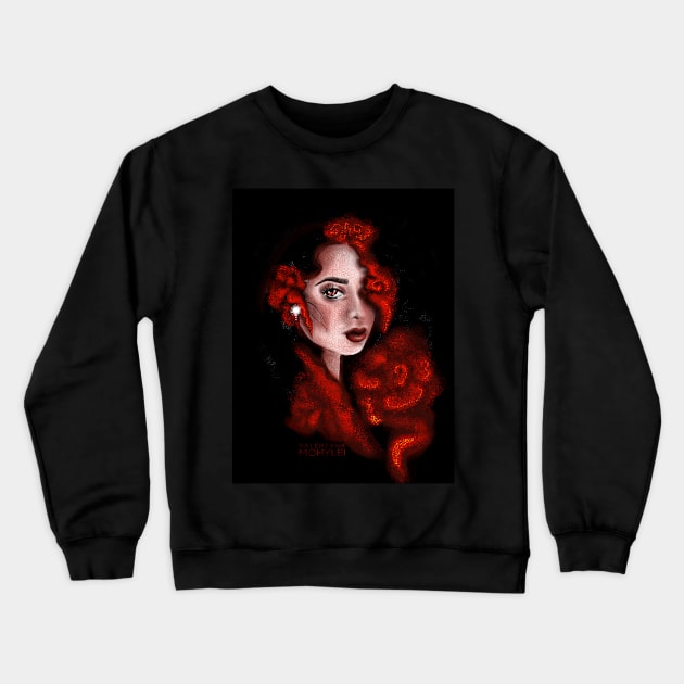 Red woman Crewneck Sweatshirt by valentyna mohylei